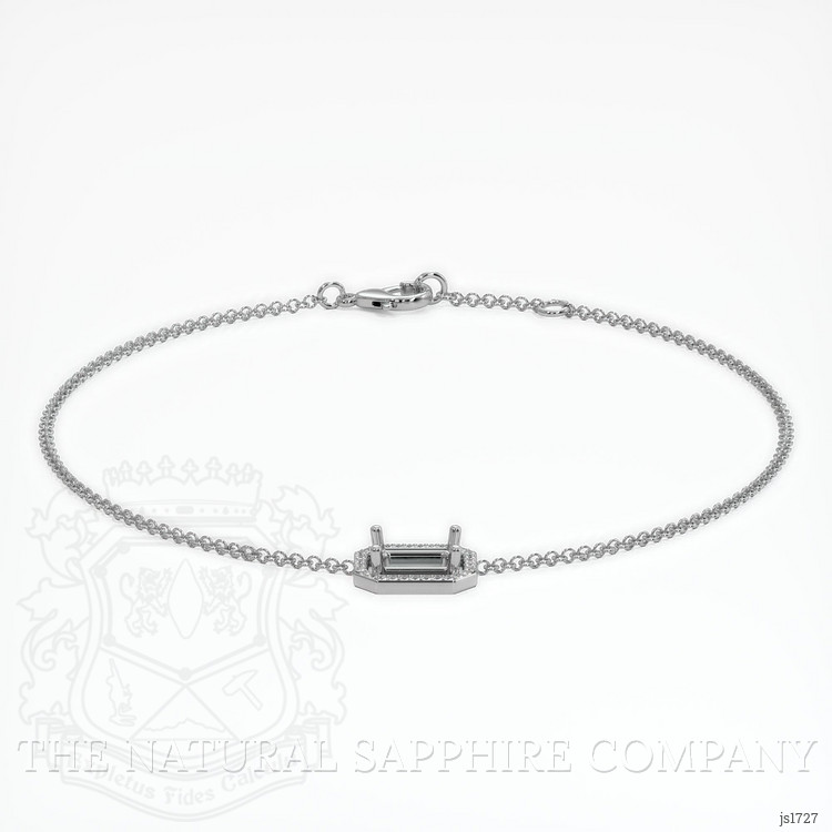14K White Gold Pave Bracelet Setting