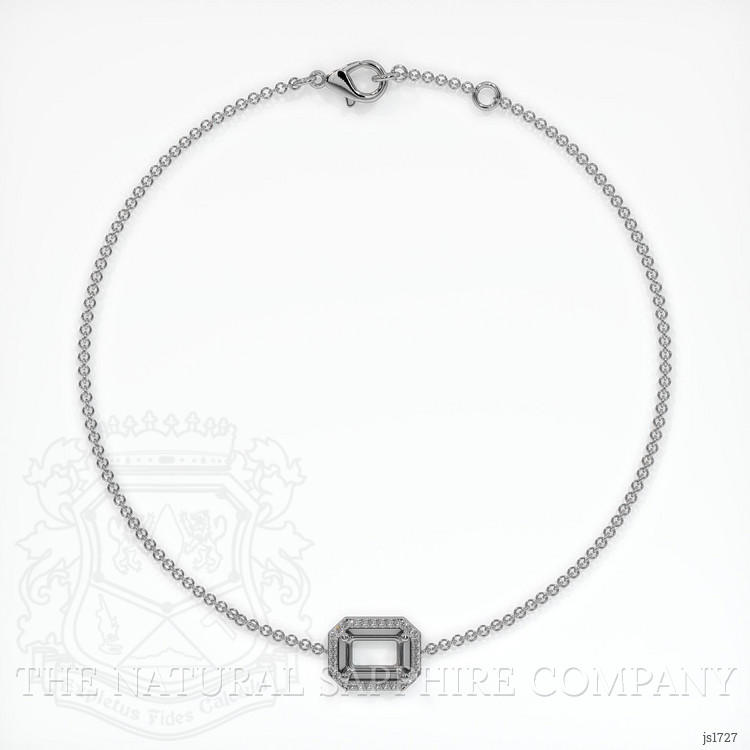 14K White Gold Pave Bracelet Setting