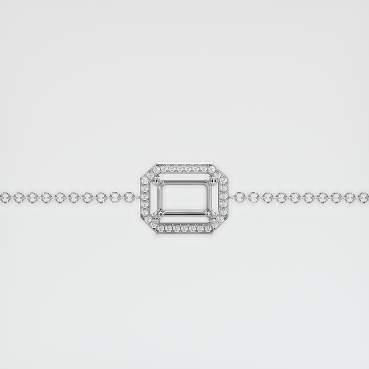 18K White Gold Pave Bracelet Setting