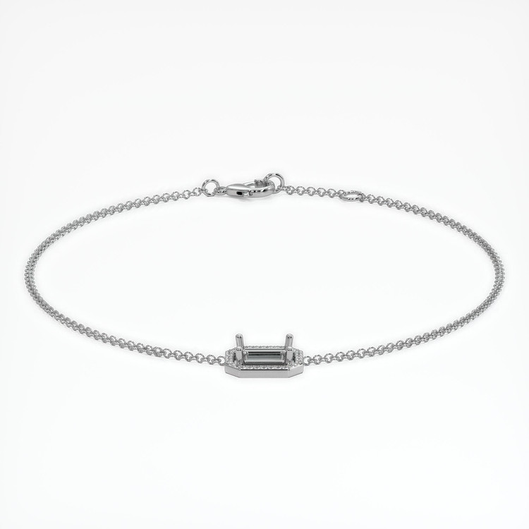 18K White Gold Pave Bracelet Setting