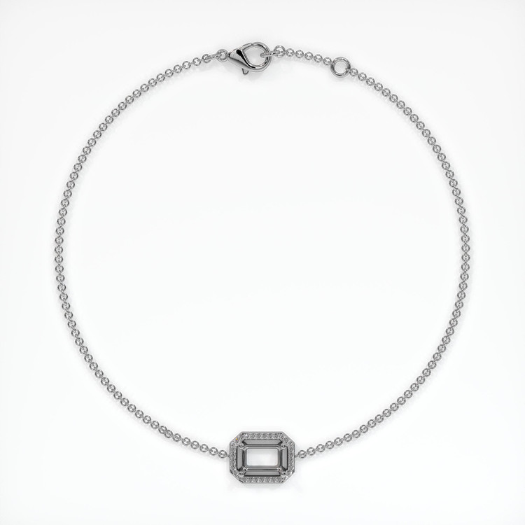 18K White Gold Pave Bracelet Setting