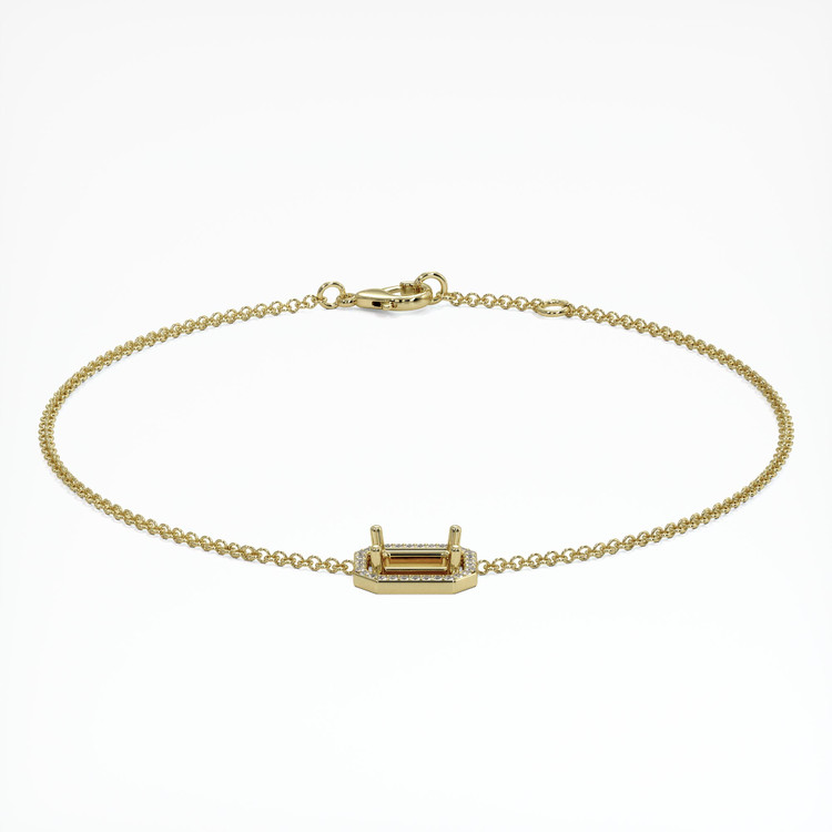 14K Yellow Gold Pave Bracelet Setting