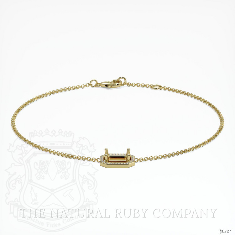 14K Yellow Gold Pave Bracelet Setting