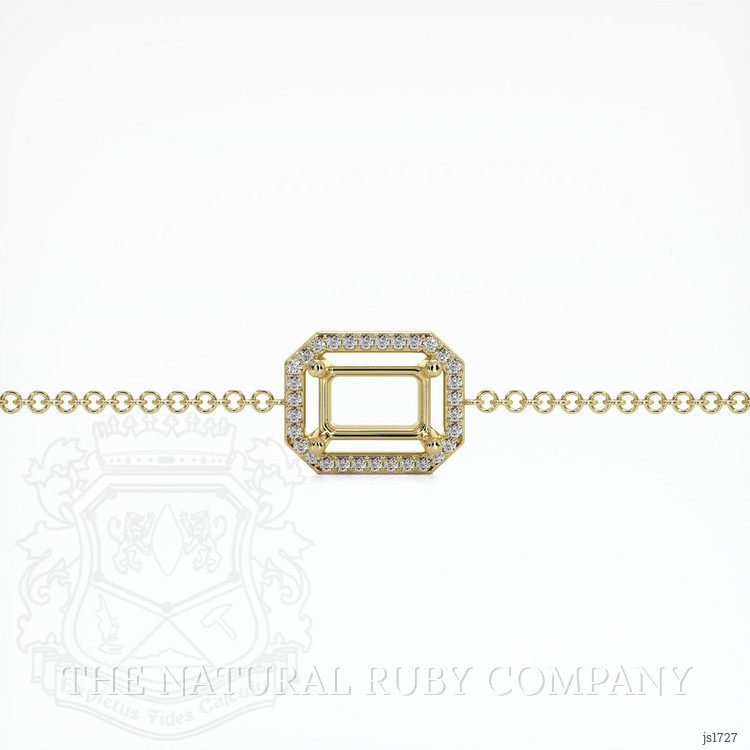 18K Yellow Gold Pave Bracelet Setting