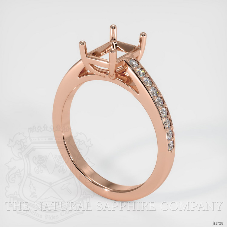 14K Rose Gold Pave Ring Setting