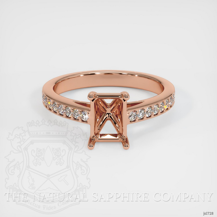 14K Rose Gold Pave Ring Setting