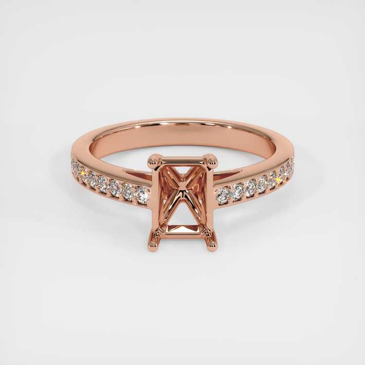 14K Rose Gold Pave Ring Setting