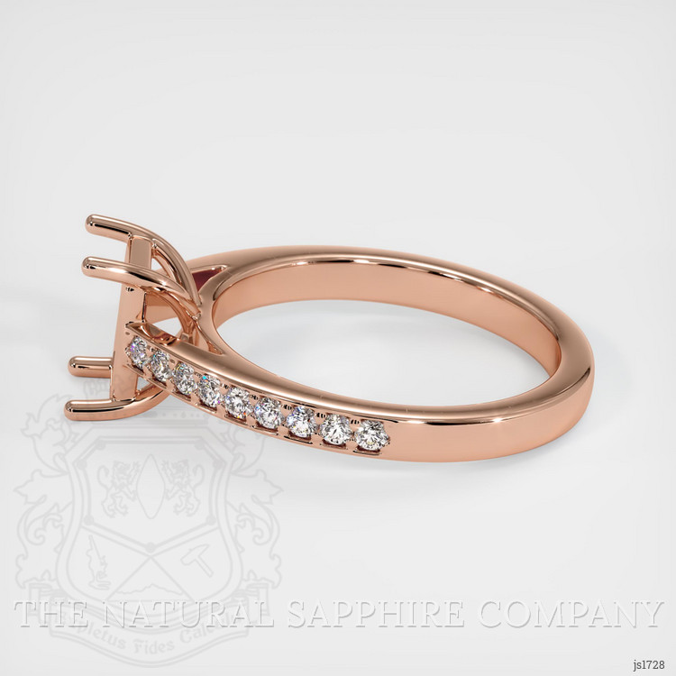 14K Rose Gold Pave Ring Setting