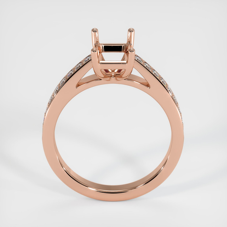 14K Rose Gold Pave Ring Setting