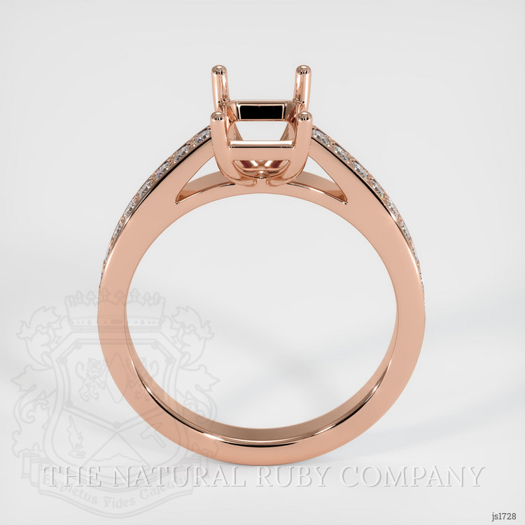 14K Rose Gold Pave Ring Setting