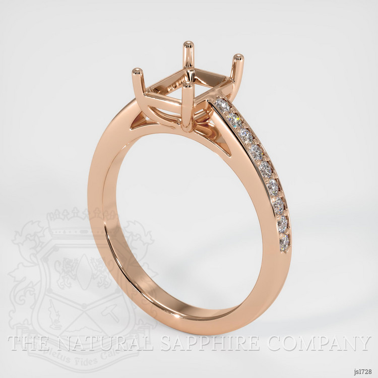 18K Rose Gold Pave Ring Setting