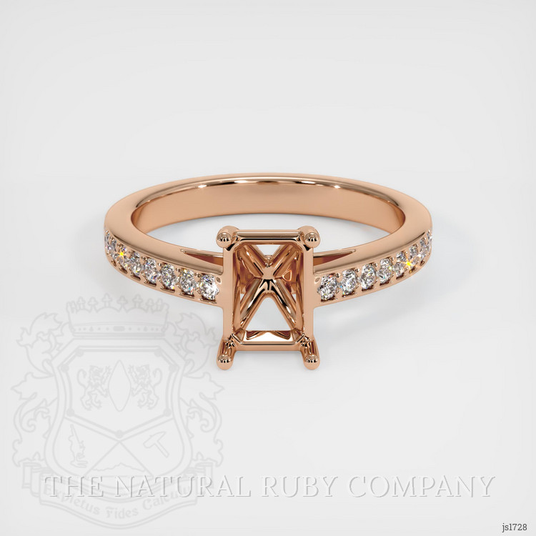 18K Rose Gold Pave Ring Setting