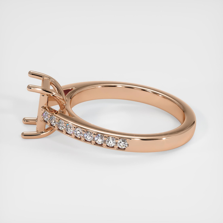 18K Rose Gold Pave Ring Setting