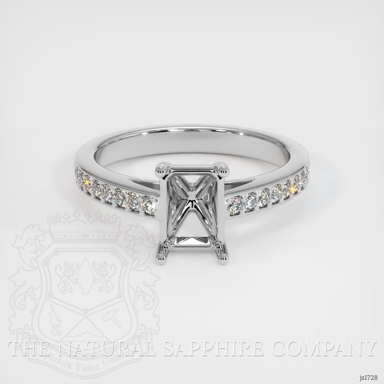 14K White Gold Pave Ring Setting