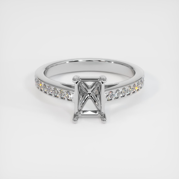 14K White Gold Pave Ring Setting