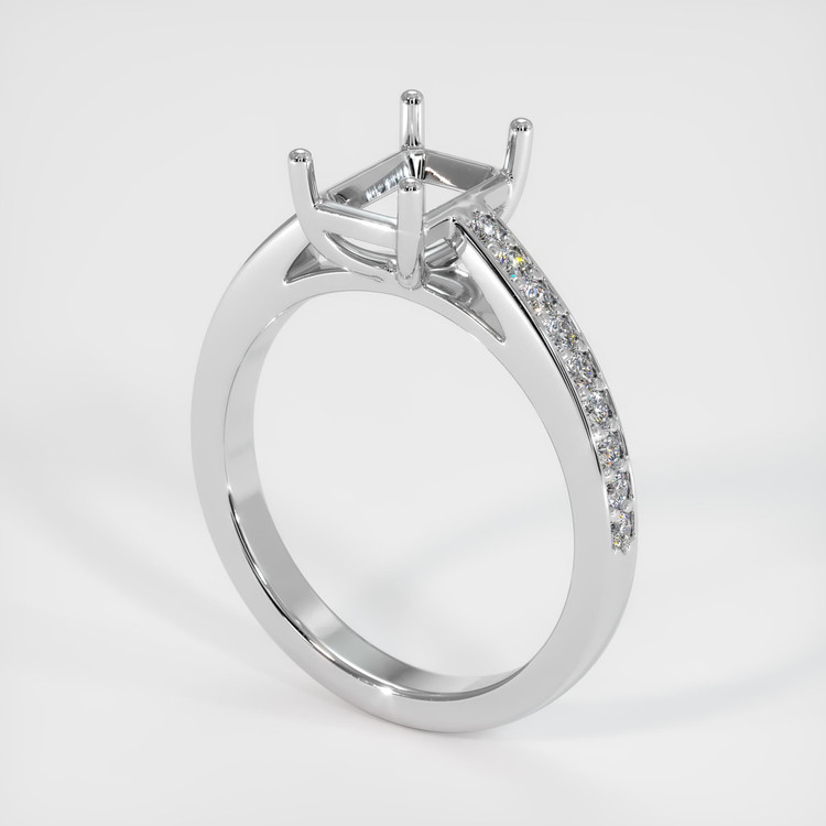 18K White Gold Pave Ring Setting