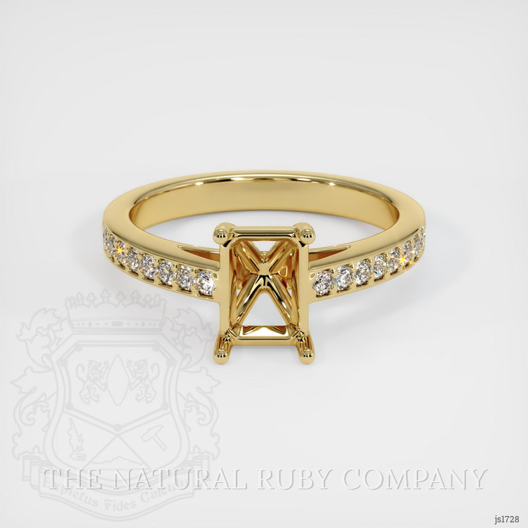 14K Yellow Gold Pave Ring Setting