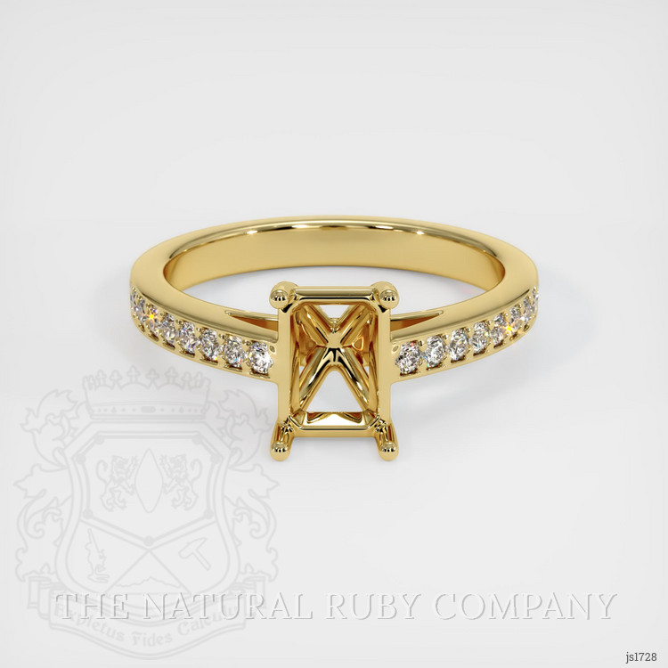 18K Yellow Gold Pave Ring Setting