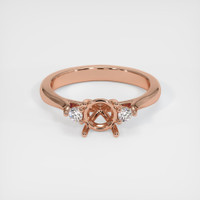 14K Rose Gold Three Stone Ring Setting Image