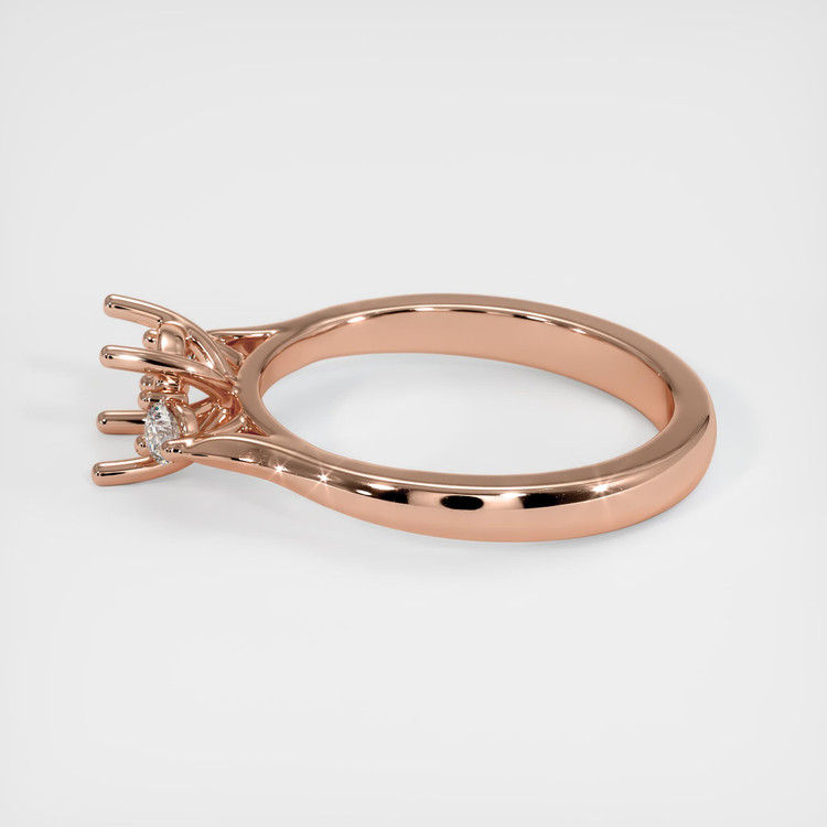 14K Rose Gold Three Stone Ring Setting