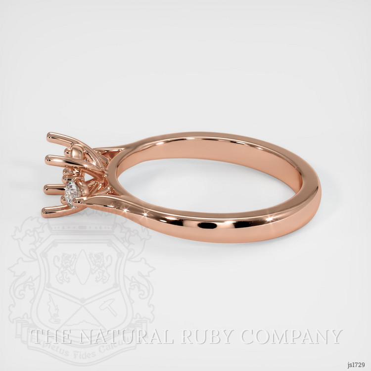 14K Rose Gold Three Stone Ring Setting