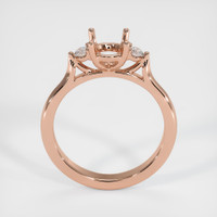 14K Rose Gold Three Stone Ring Setting Image