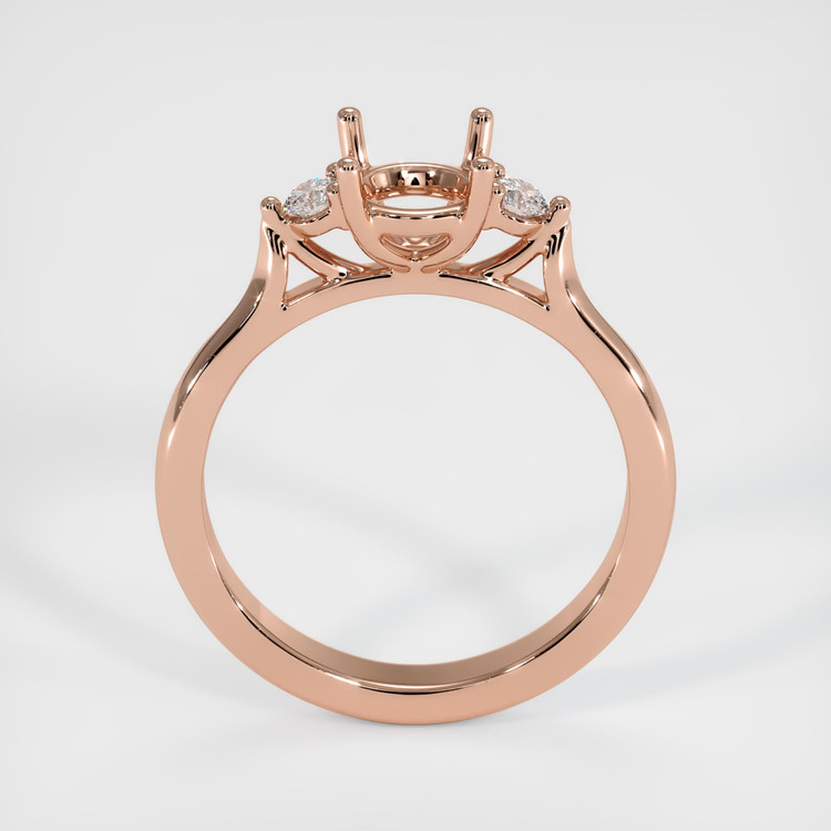 14K Rose Gold Three Stone Ring Setting