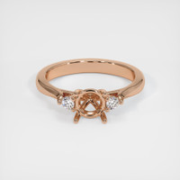 18K Rose Gold Three Stone Ring Setting Image