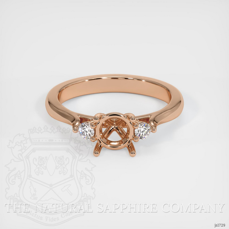 18K Rose Gold Three Stone Ring Setting