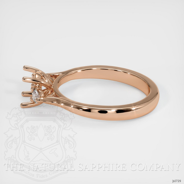 18K Rose Gold Three Stone Ring Setting