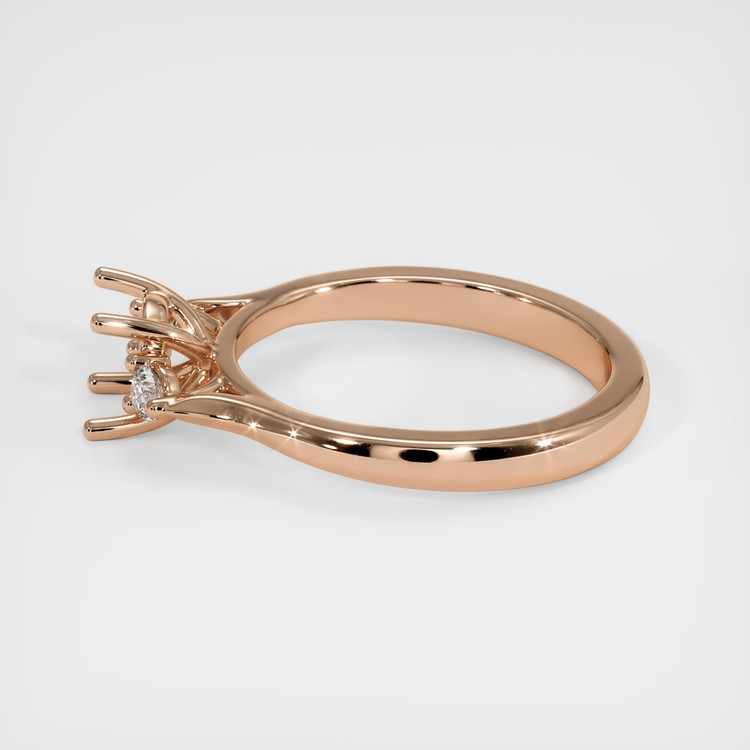 18K Rose Gold Three Stone Ring Setting