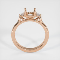 18K Rose Gold Three Stone Ring Setting Image