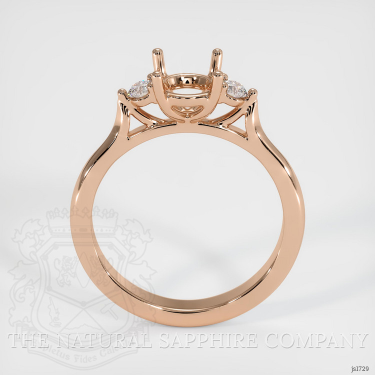 18K Rose Gold Three Stone Ring Setting