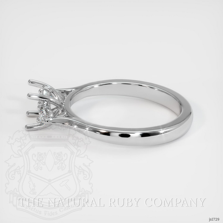 14K White Gold Three Stone Ring Setting