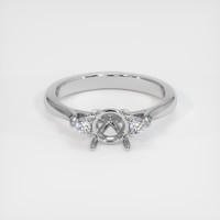 18K White Gold Three Stone Ring Setting Image
