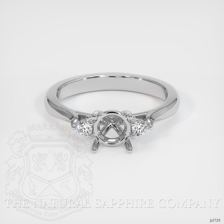 18K White Gold Three Stone Ring Setting