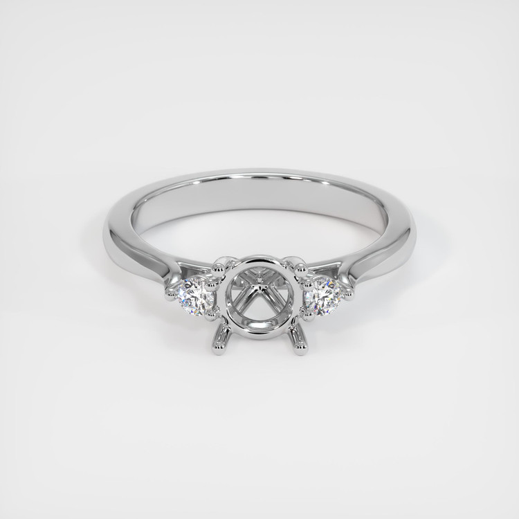 18K White Gold Three Stone Ring Setting
