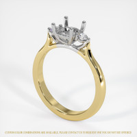 14K White & Yellow Three Stone Ring Setting Image