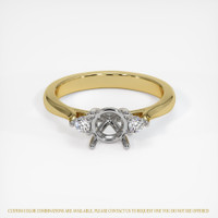 14K White & Yellow Three Stone Ring Setting Image