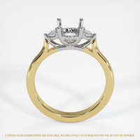 14K White & Yellow Three Stone Ring Setting Image