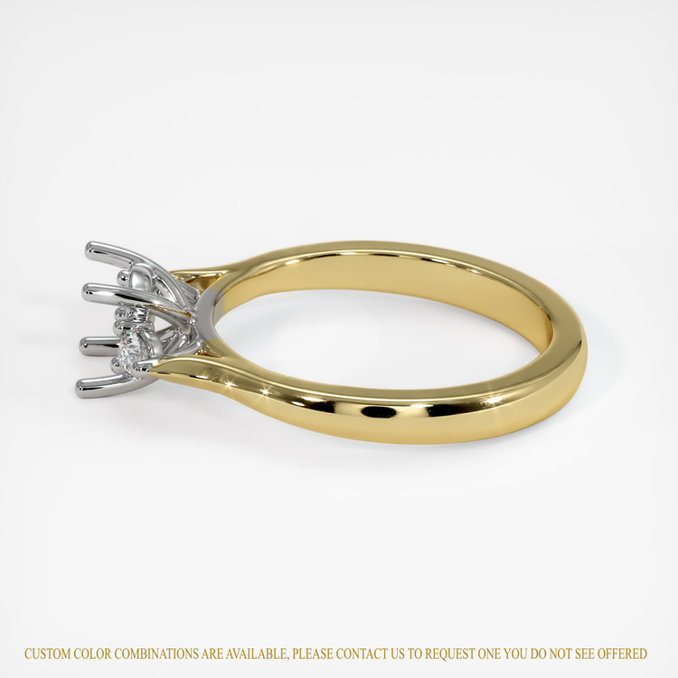 18K White & Yellow Three Stone Ring Setting