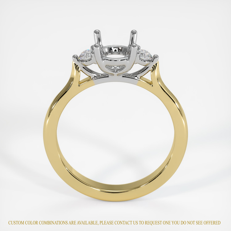 18K White & Yellow Three Stone Ring Setting