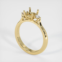 10K Yellow Gold Three Stone Ring Setting Video