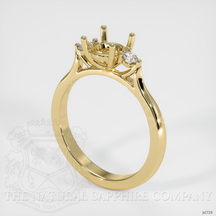 10K Yellow Gold Three Stone Ring Setting