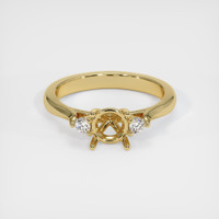 10K Yellow Gold Three Stone Ring Setting Image