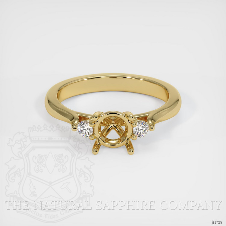 10K Yellow Gold Three Stone Ring Setting