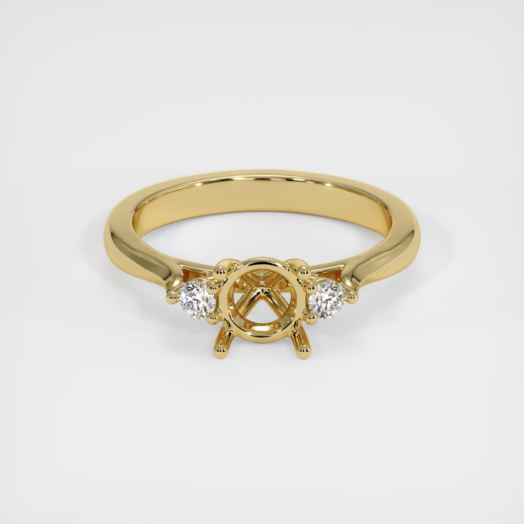 14K Yellow Gold Three Stone Ring Setting