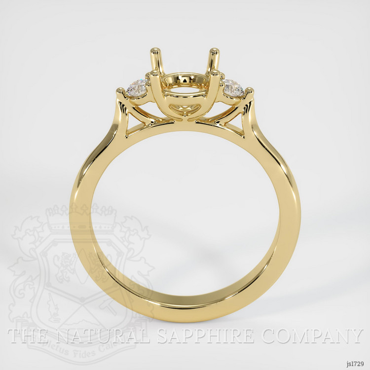 14K Yellow Gold Three Stone Ring Setting