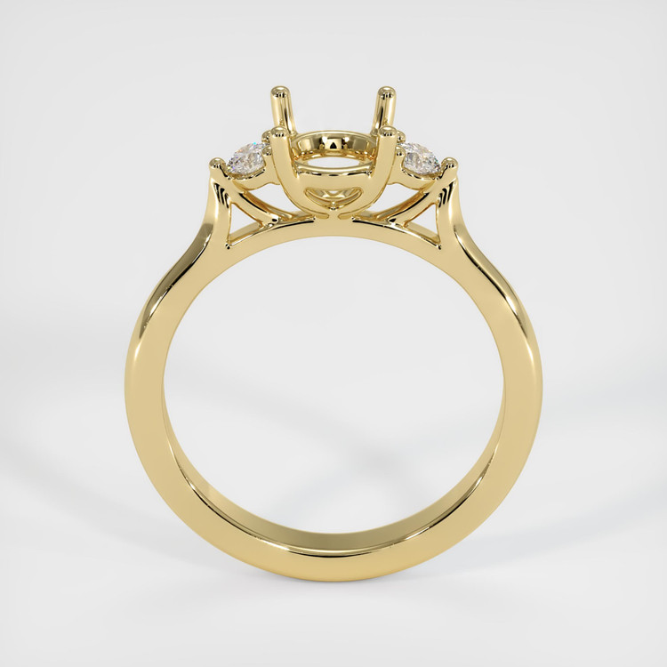 14K Yellow Gold Three Stone Ring Setting