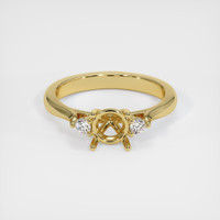 18K Yellow Gold Three Stone Ring Setting Image